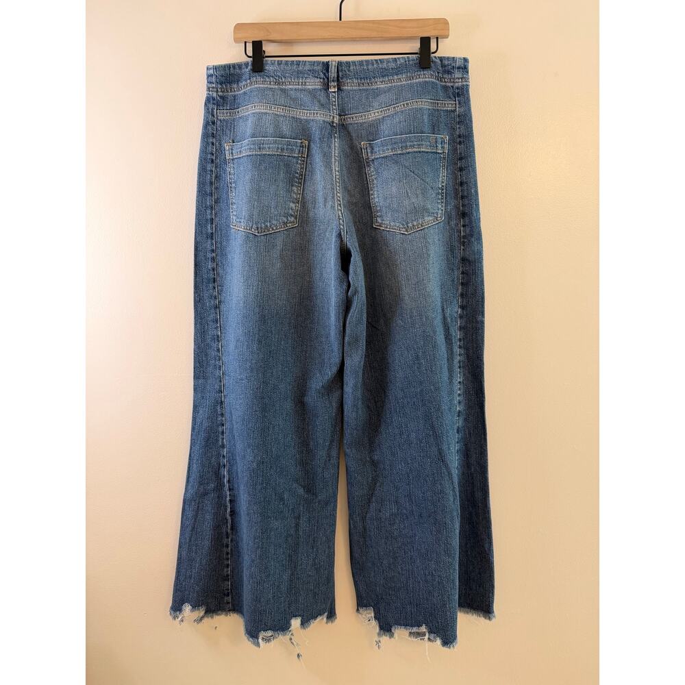NWOT Pilcro Anthropologie Wide Leg Jeans 31 Raw Hem High Rise 100% Cotton - Picture 4 of 11